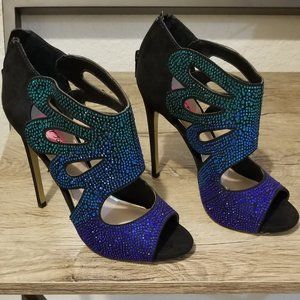 Betsey Johnson sparkly sandal heels